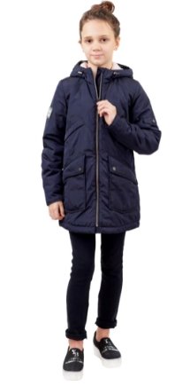 120-19в-2 Парка для девочки "Клара", темно-синий
