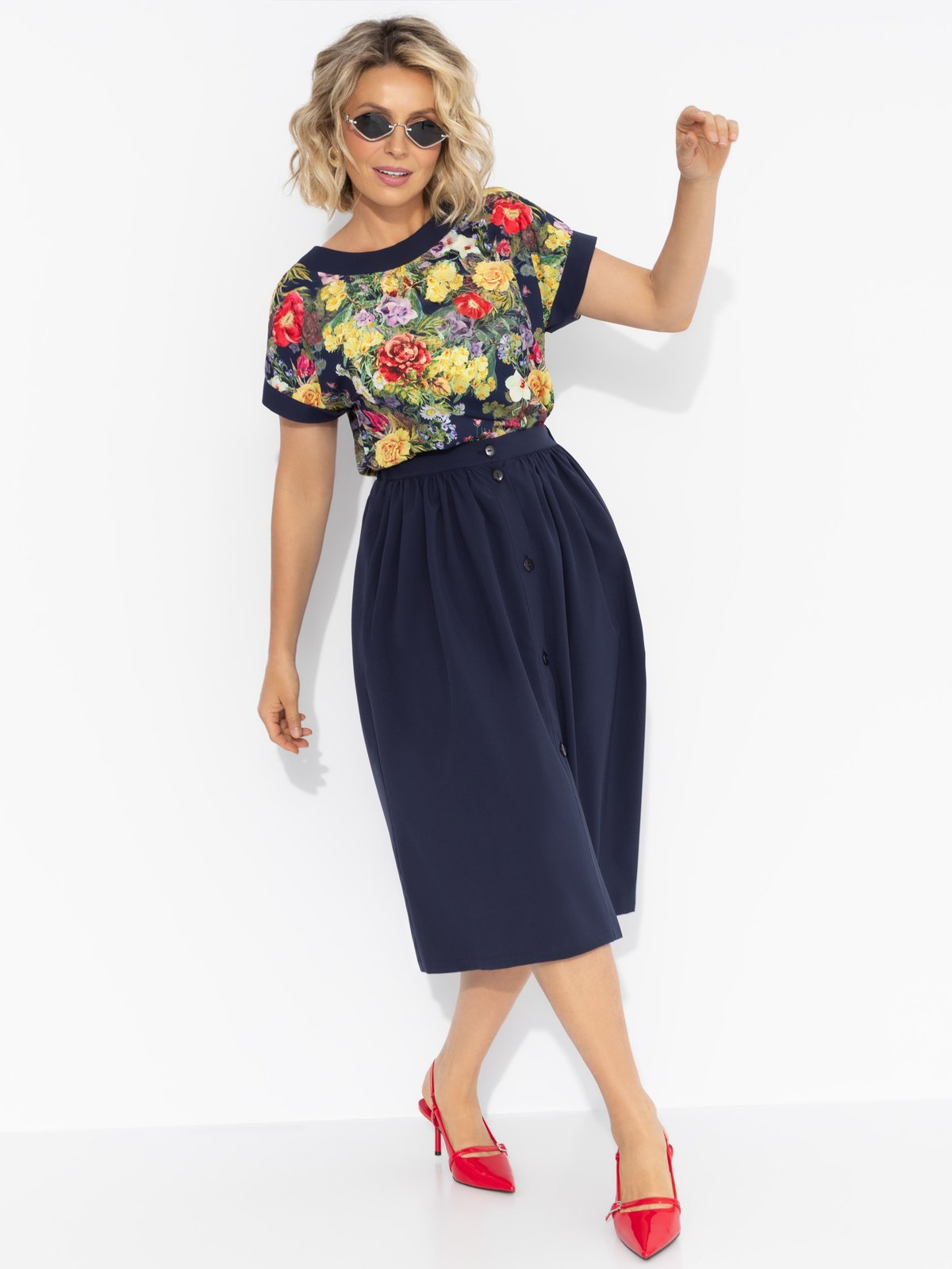 Комплект с юбкой Молодая и привлекательная (2 в 1, floral)