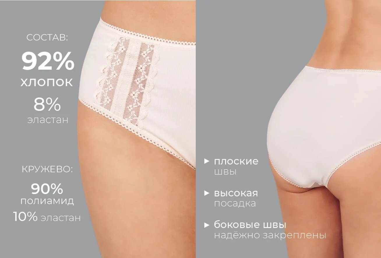 Трусы женские макси кружевные из модала